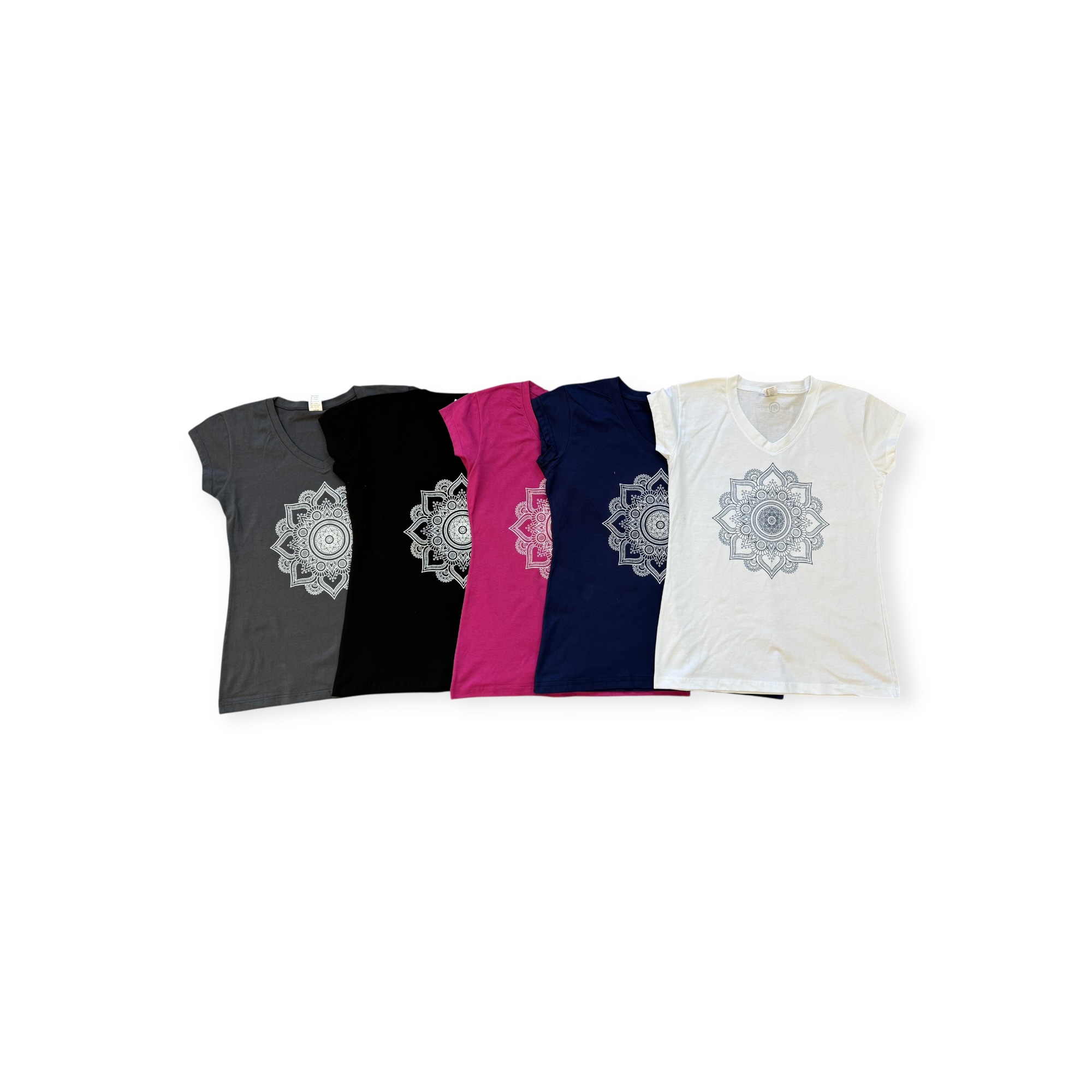 PLAYERA mujer algodón cuello en V con mandala